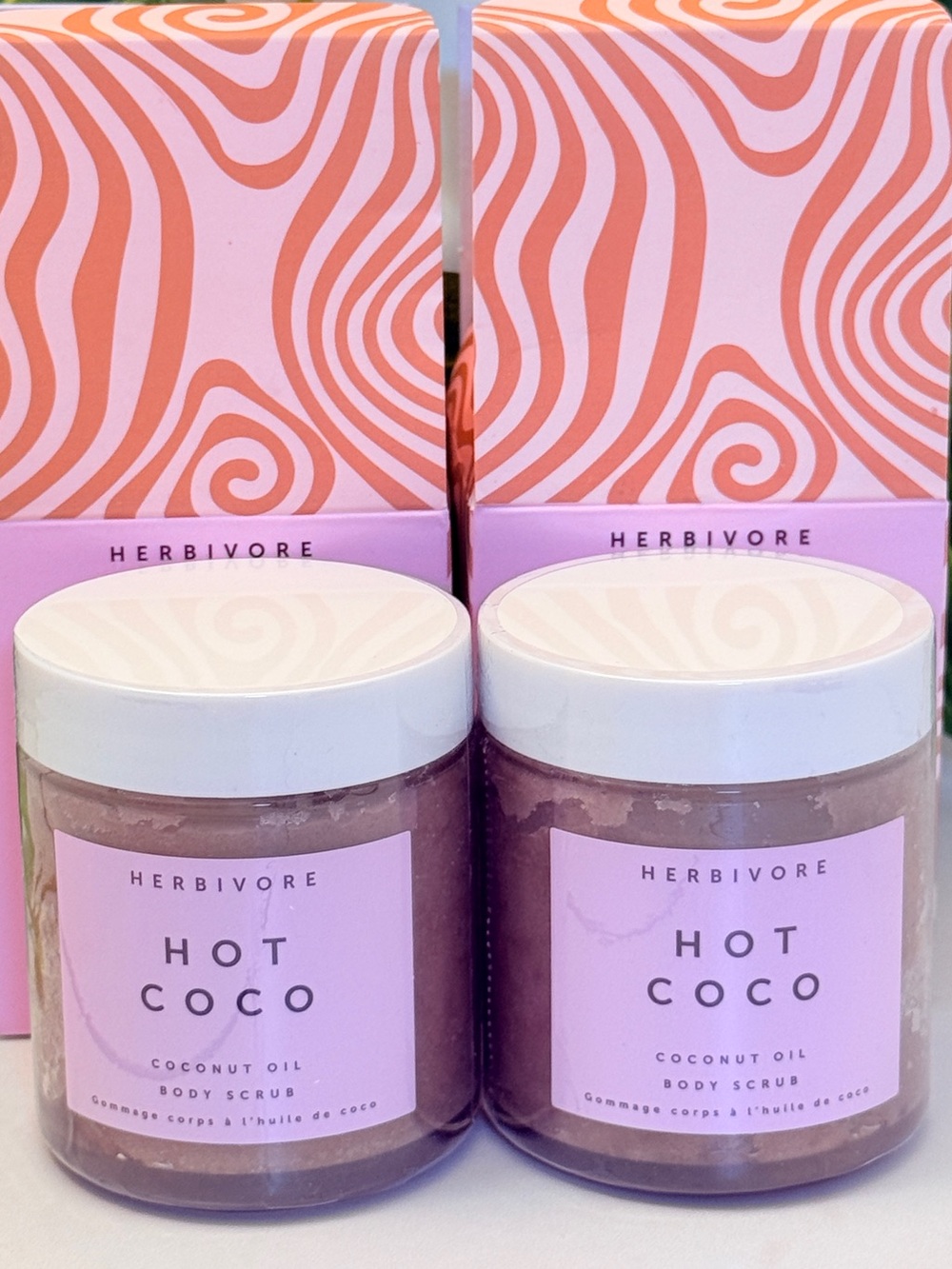 2 x Herbivore Hot Coco Coconut Oil Body Scrub - Limited Edition - NEW & SEALED